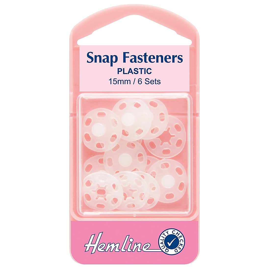 Hemline White Delrin Snaps, 15mm