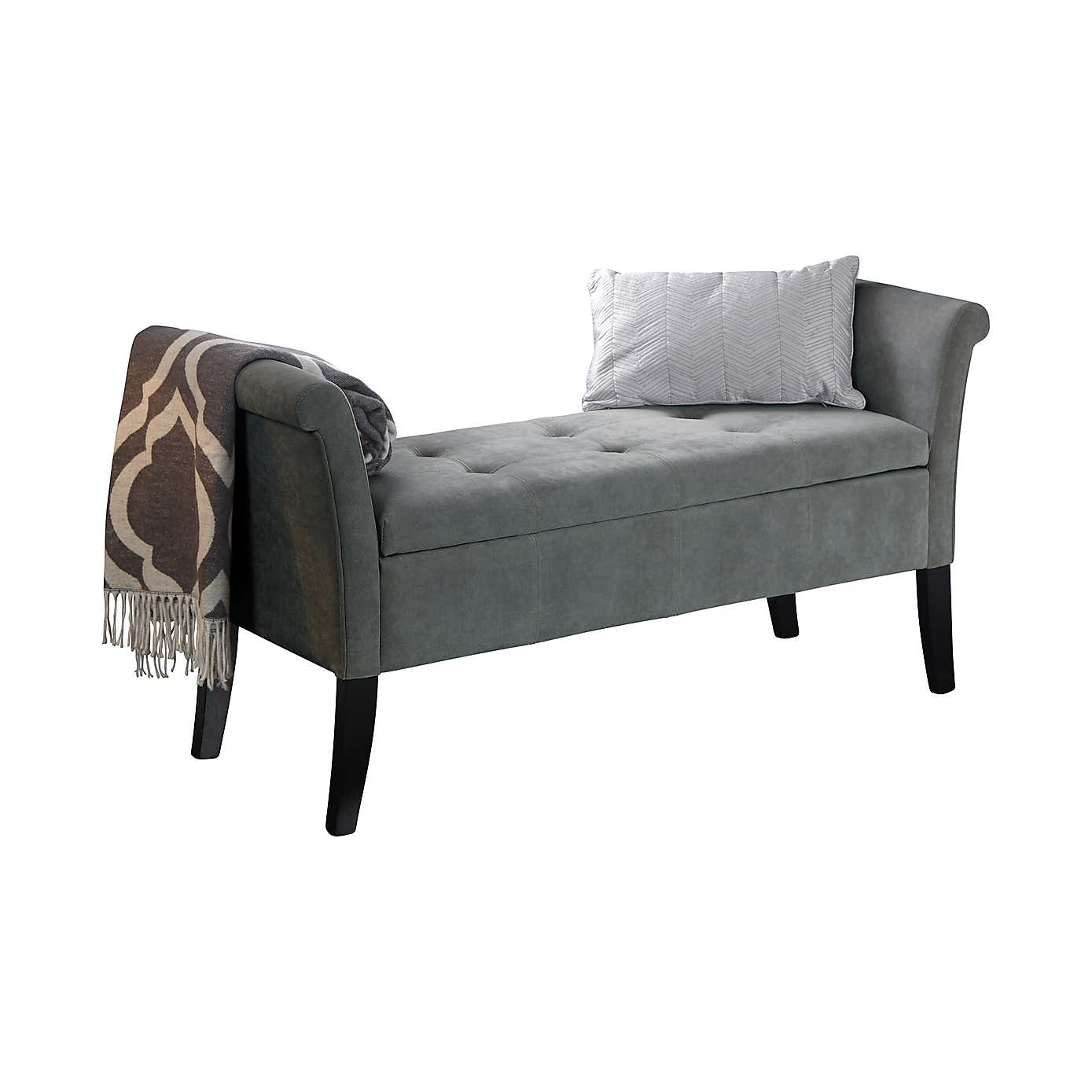 Balmoral Grey Chenille Window Seat