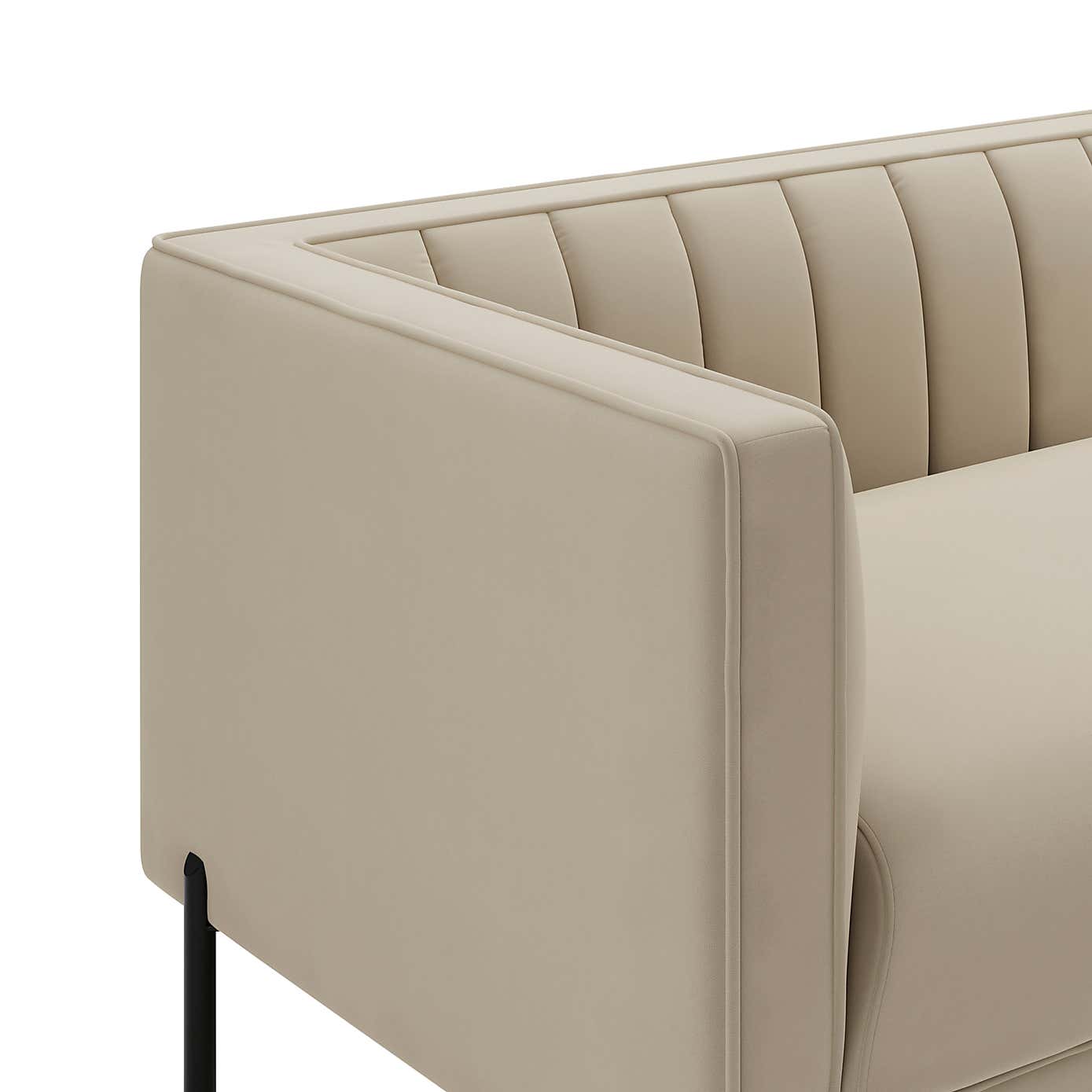 Bellamy Velvet 3 Seater Sofa - Grey