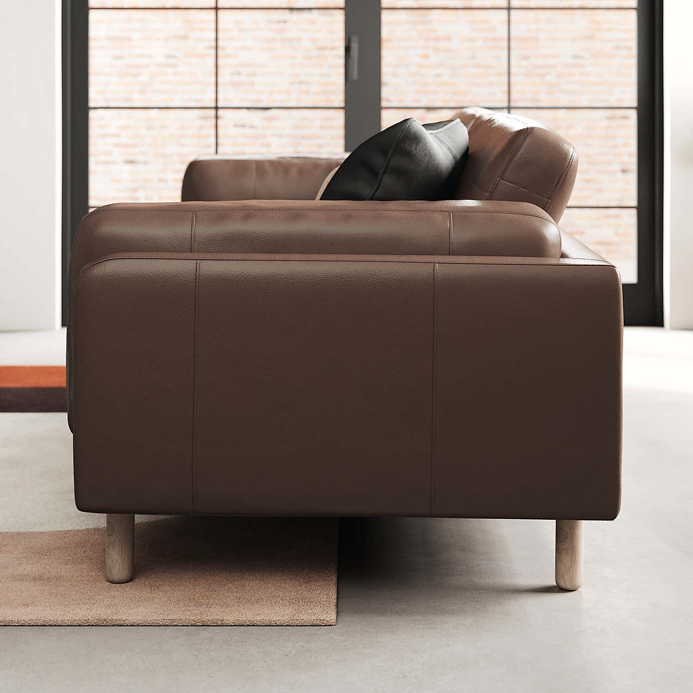 Newton Classic Leather 4 Seater Sofa