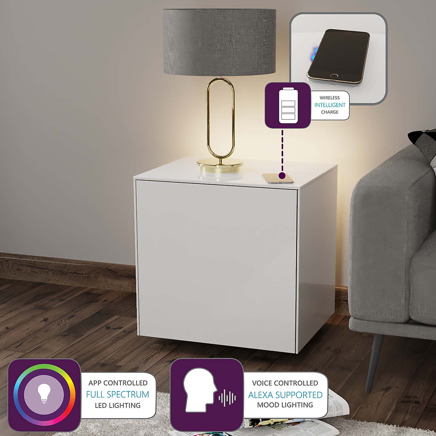 Intel LED 1 Door Lamp Table