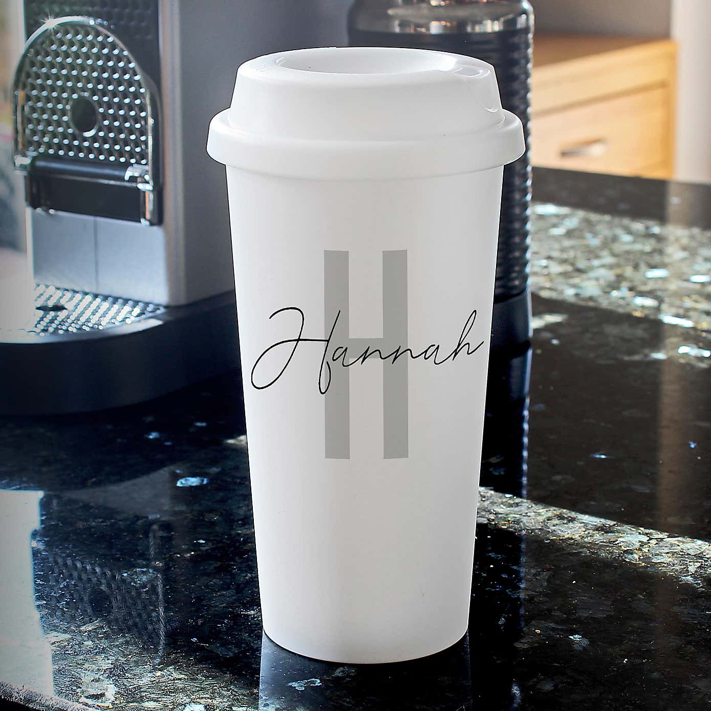 Personalised Initial and Name Insulated Reusable Eco Travel Cup