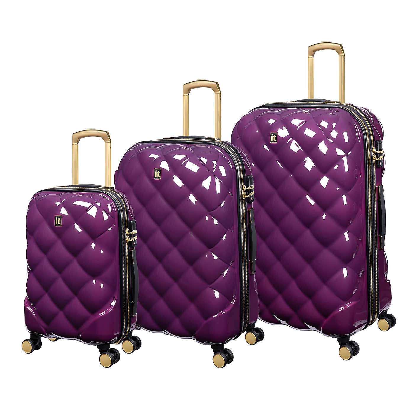 IT Luggage Set of 3 St Tropez Hard Shell Suitcases