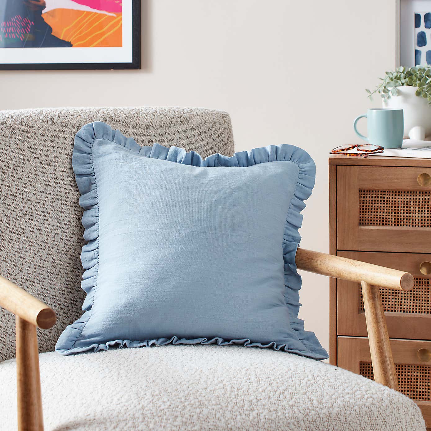 Frilled Gauze Square Cushion