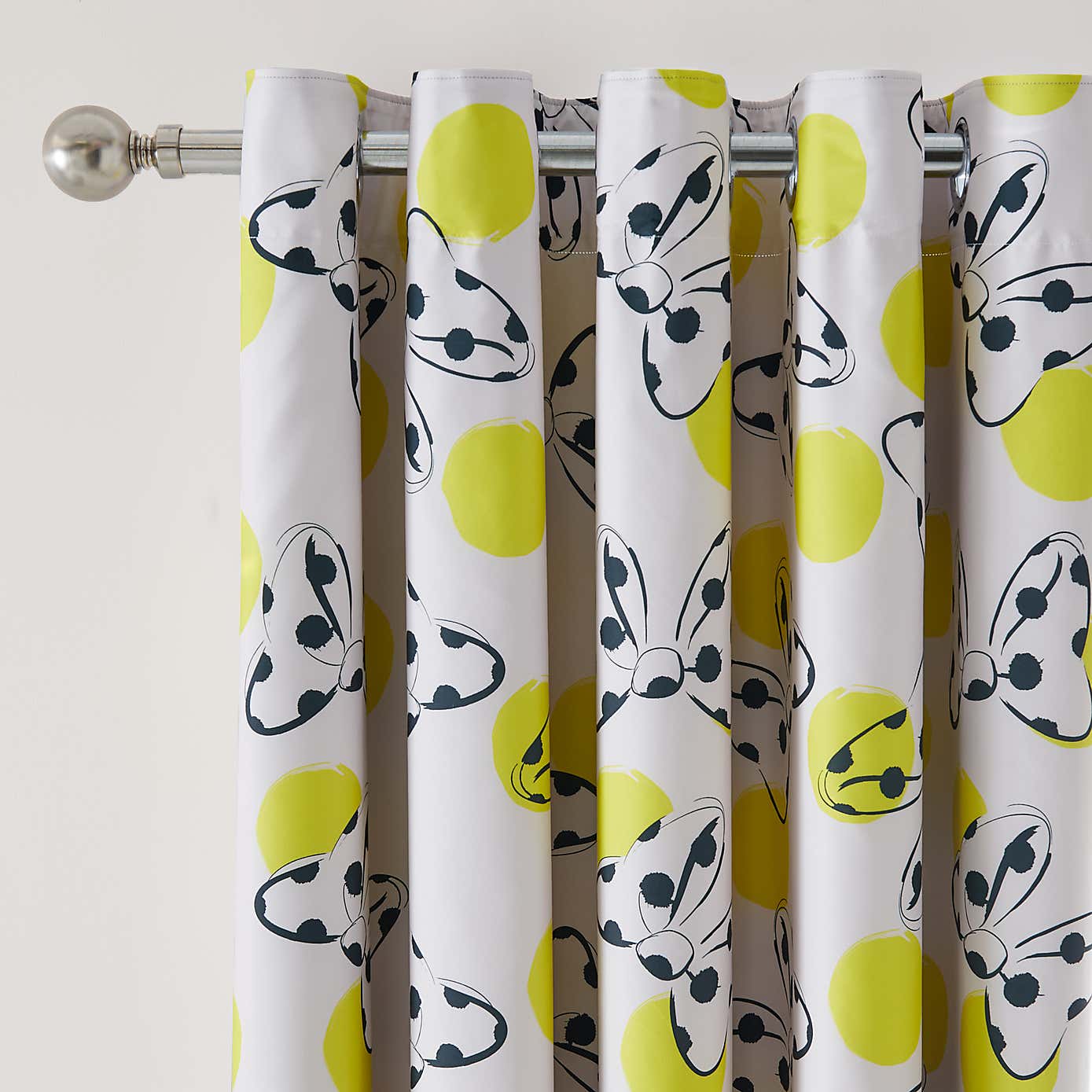 Minnie Yellow Eyelet Curtains