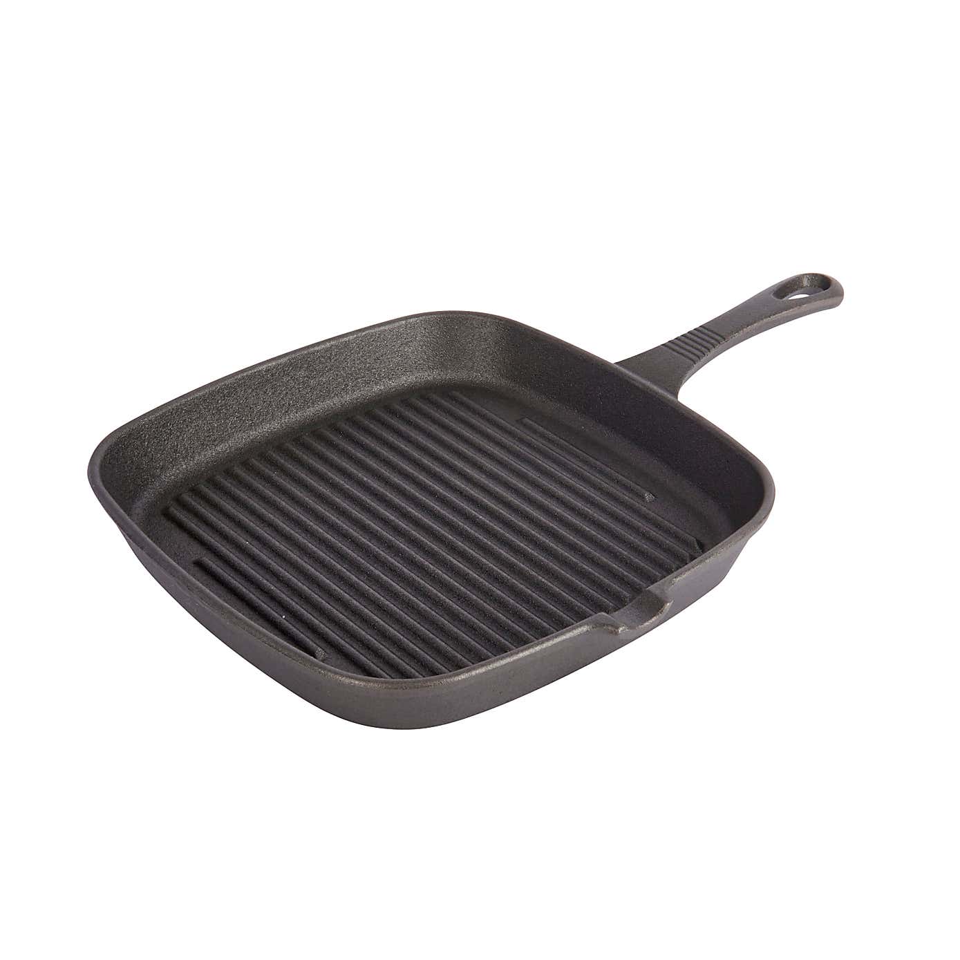 KitchenCraft Induction-Safe Square Cast Iron Skillet Pan