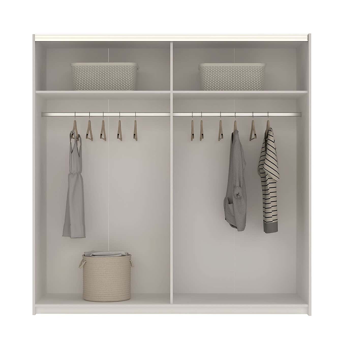 Norland Anthracite 2 Door Sliding Full Mirrored Wardrobe