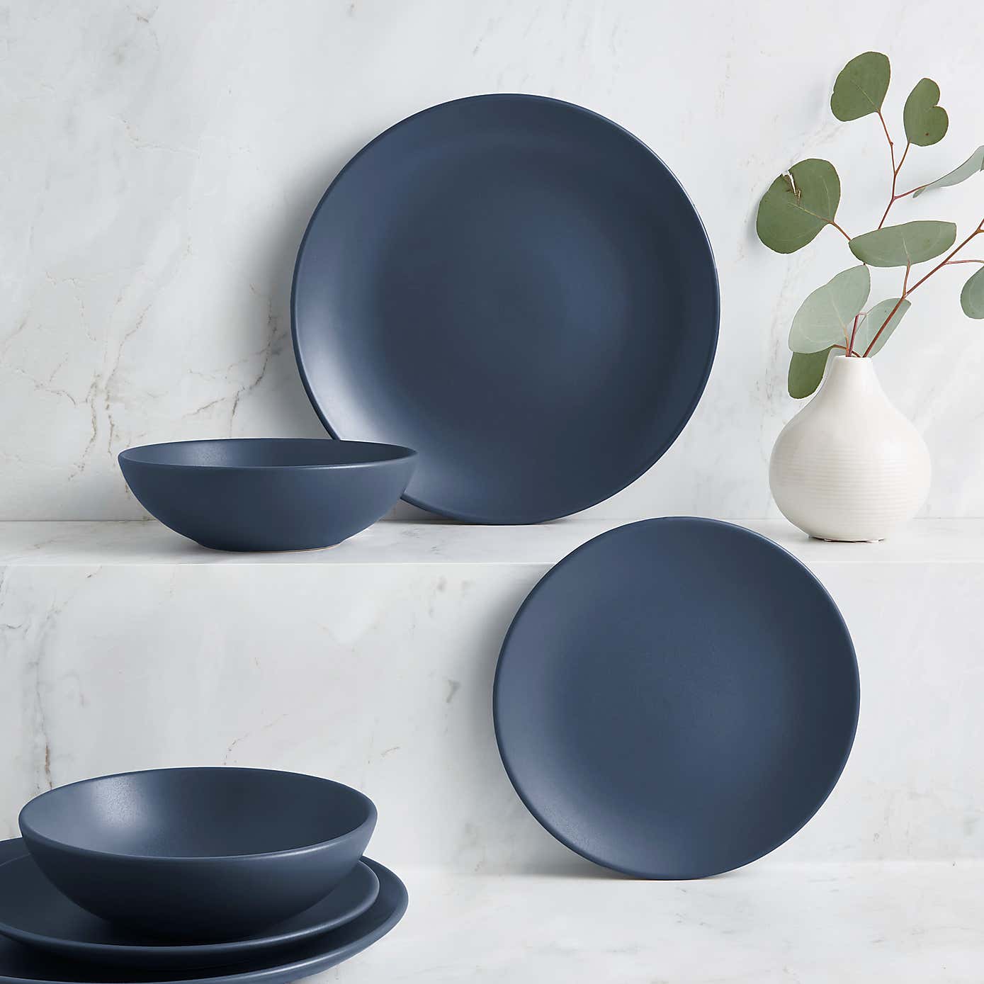 Stoneware Charcoal 12 Piece Dinner Set