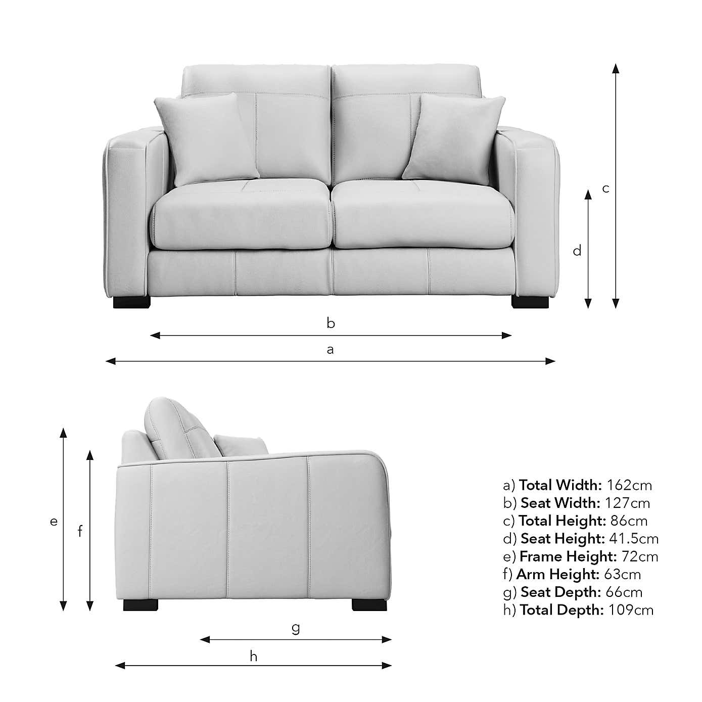 Carson Classic Leather 2 Seater Sofa