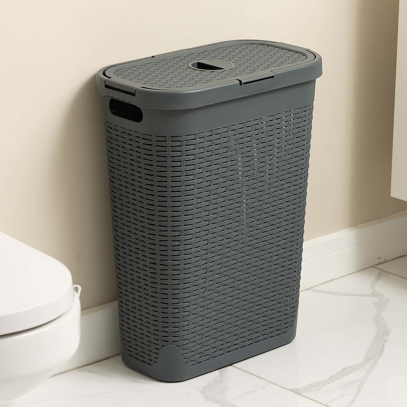 Addis Rattan Slim Natural Laundry Basket