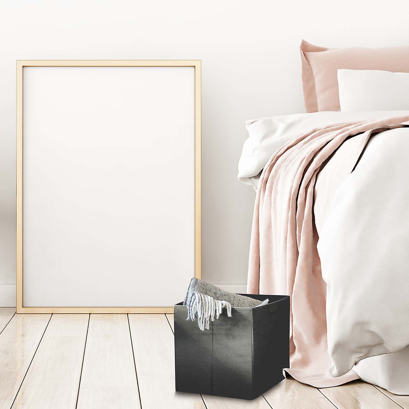 Set of 3 Grey Foldable Storage Boxes