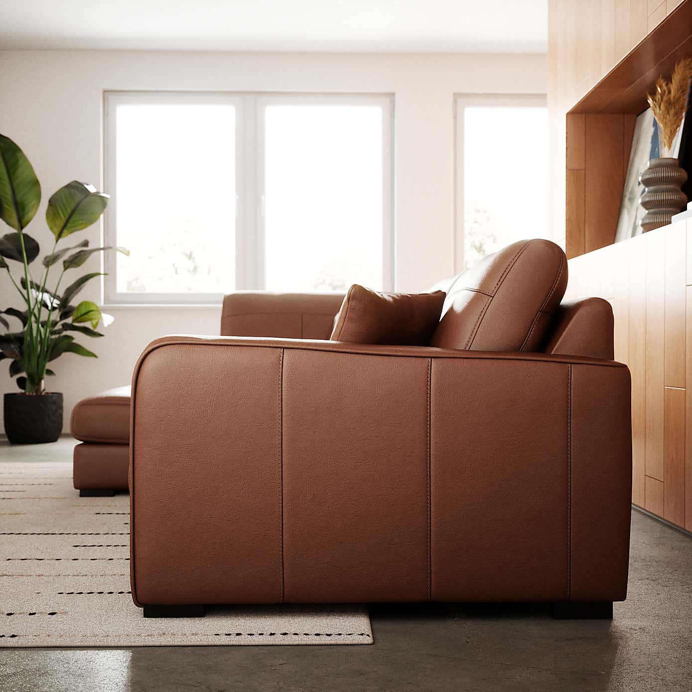 Carson Vintage Leather Large Corner Chaise Sofa