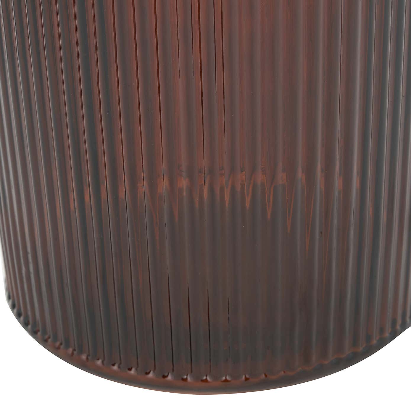 Tall Ribbed Recycled Glass Vase