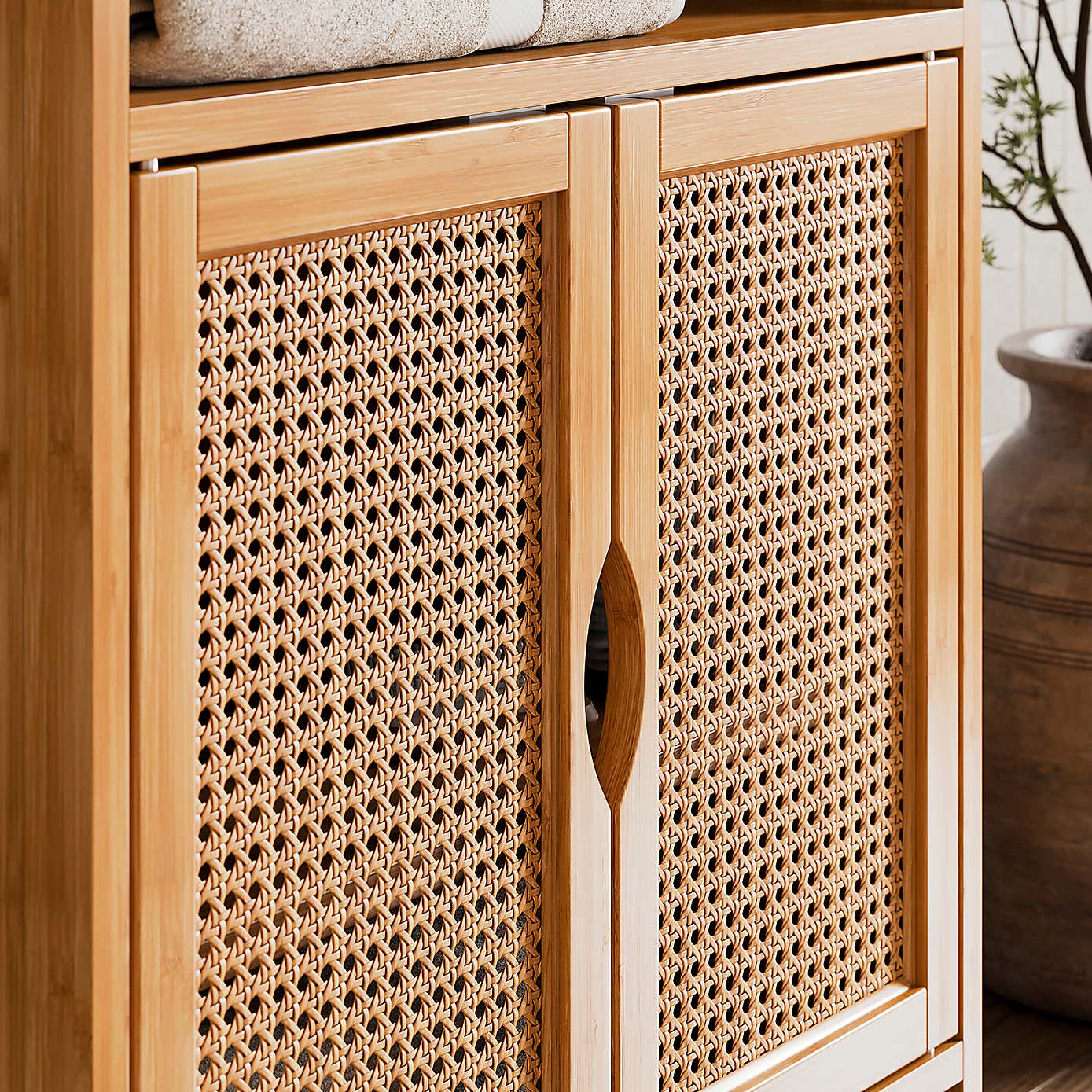 Avani Two Door Cabinet, Bamboo