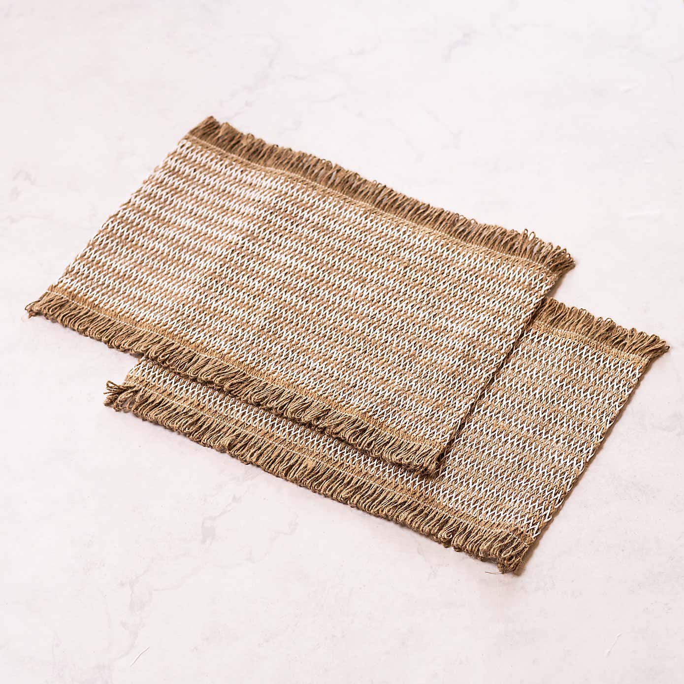 Pack of 2 Jute Geo Rectangle Placemats