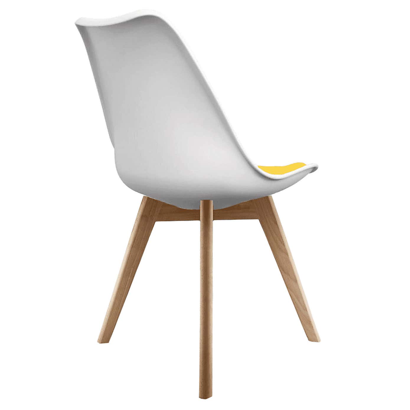 Fusion Living Soho White Plastic Dining Chair with Squared Legs