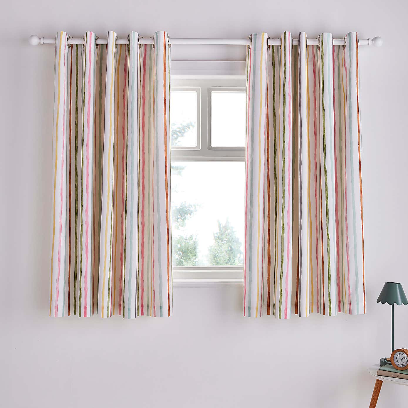 Jungle Friends Striped Blackout Eyelet Curtains