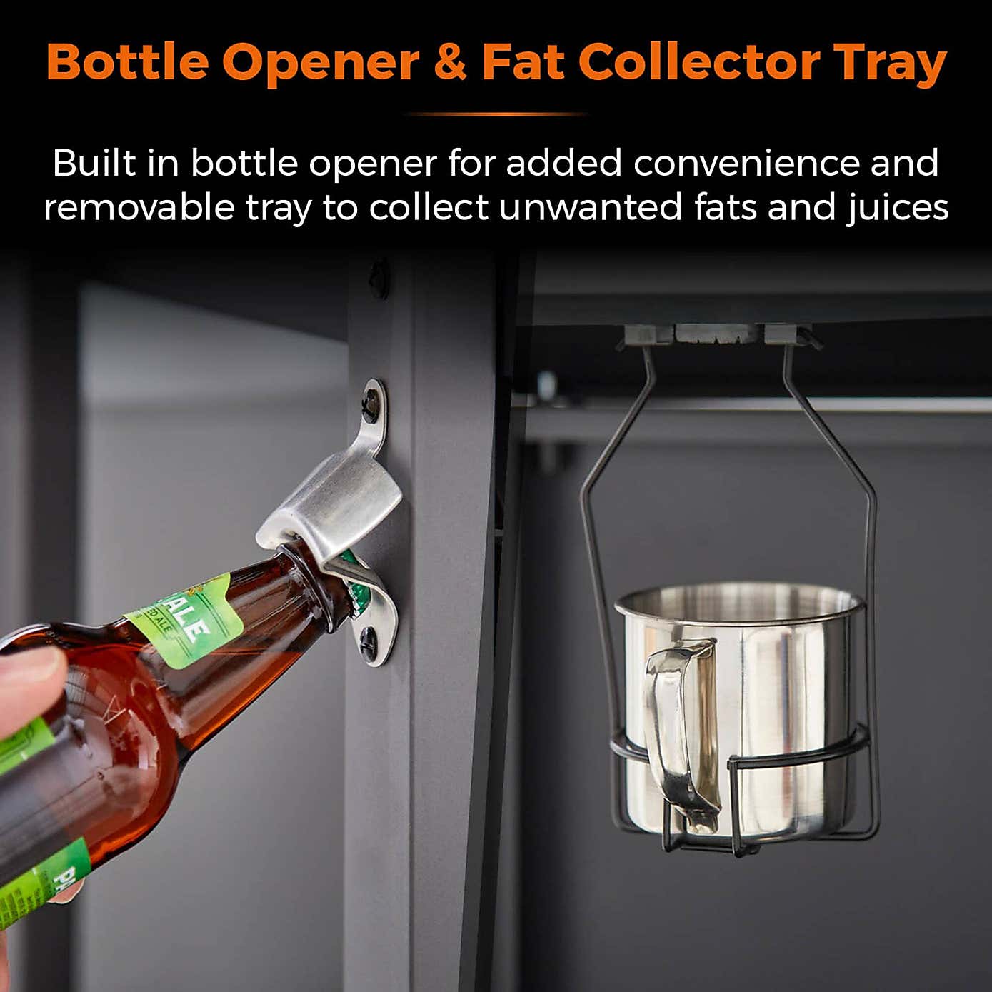 Tower Stealth Plus Three Burner Gas BBQ with Side Burner, Black Steel