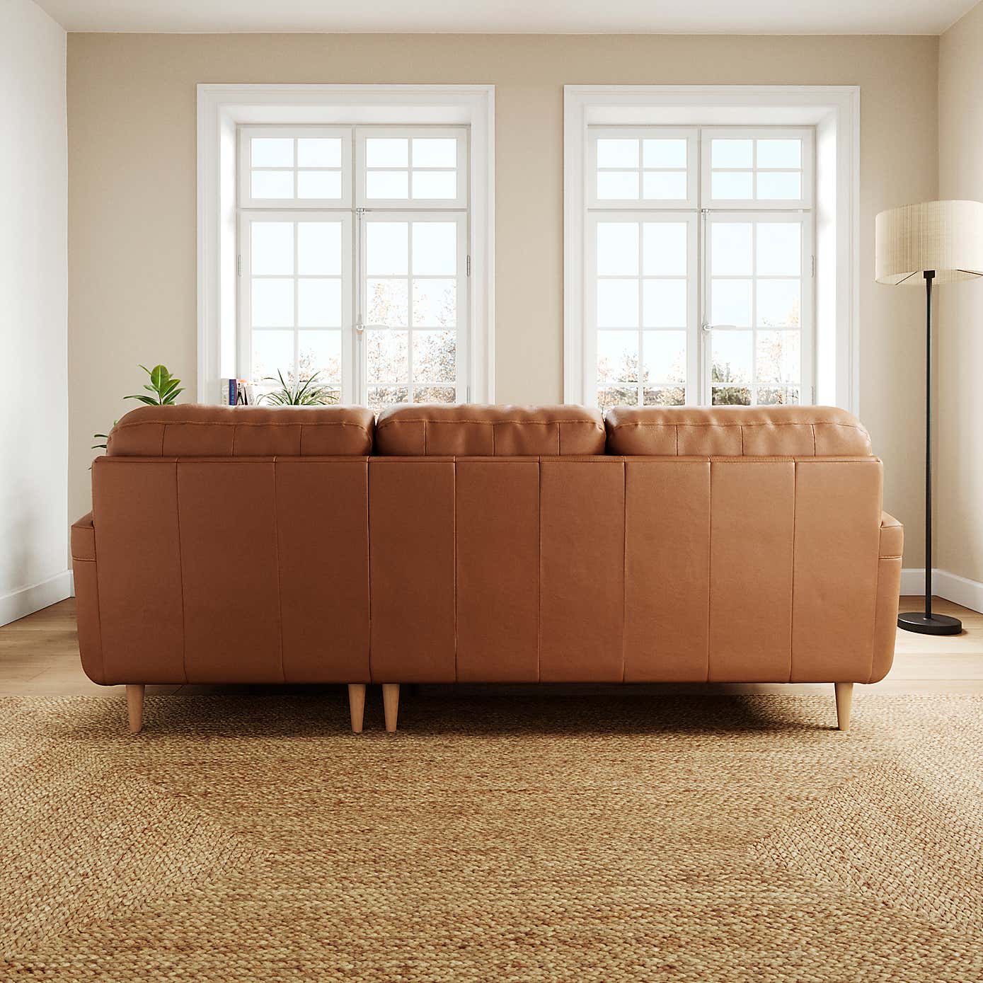 Sven Classic Leather Large Corner Chaise Sofa