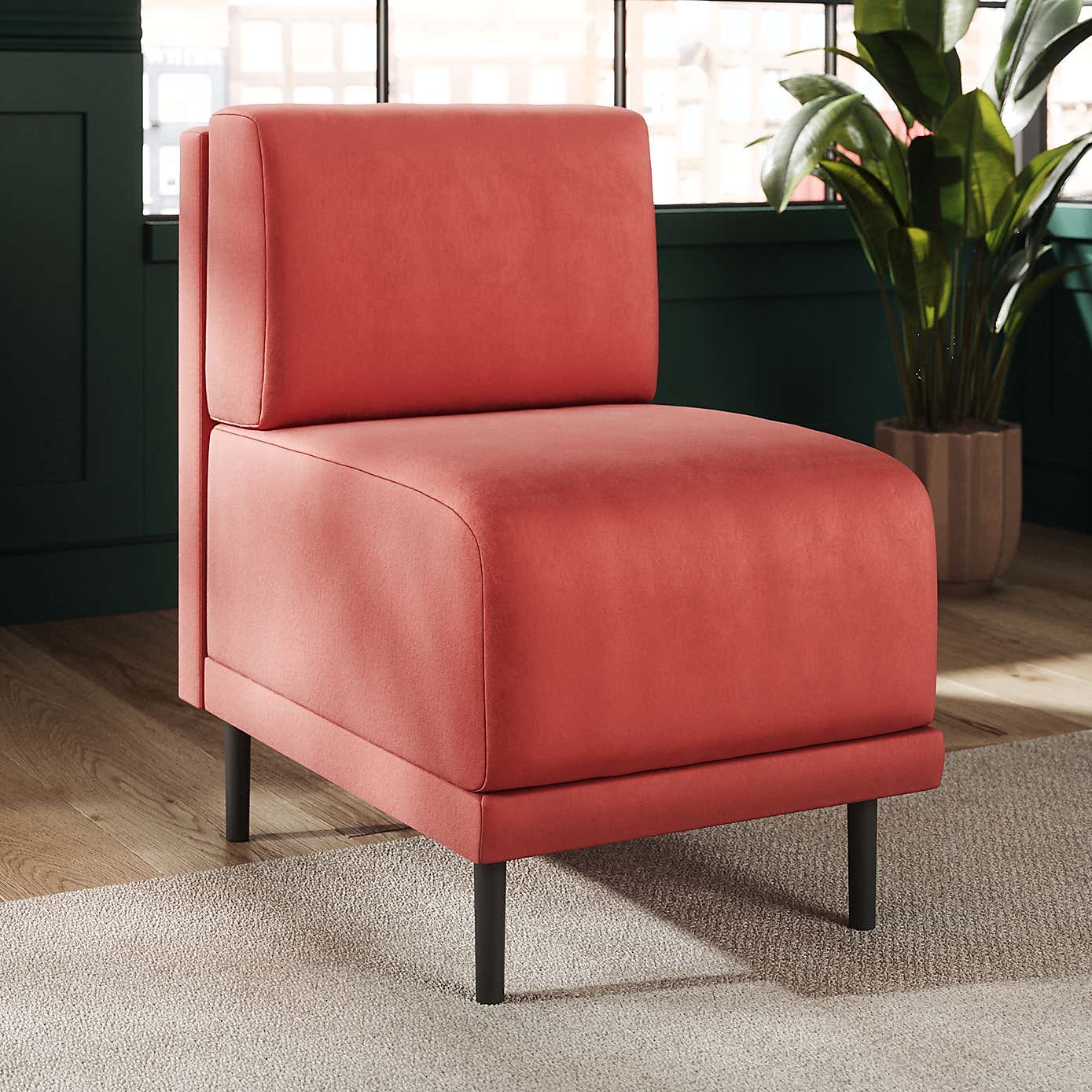 Mae Small Dining Bench, Matte Plush Velvet