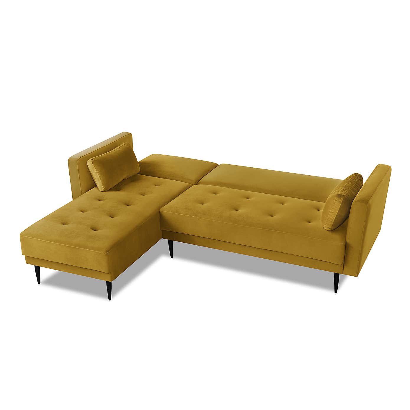Selma Velvet Corner Double Sofa Bed