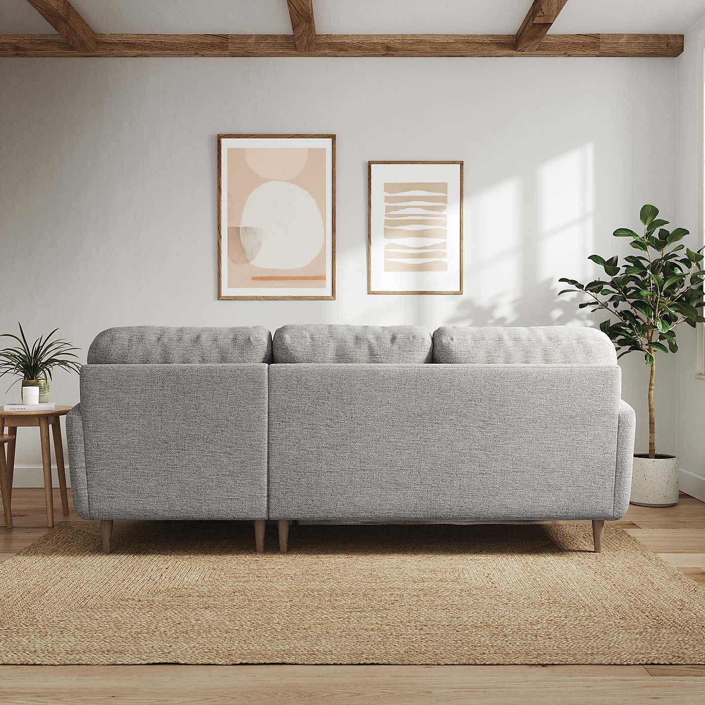 Sven Tonal Weave Large Corner Chaise Sofa