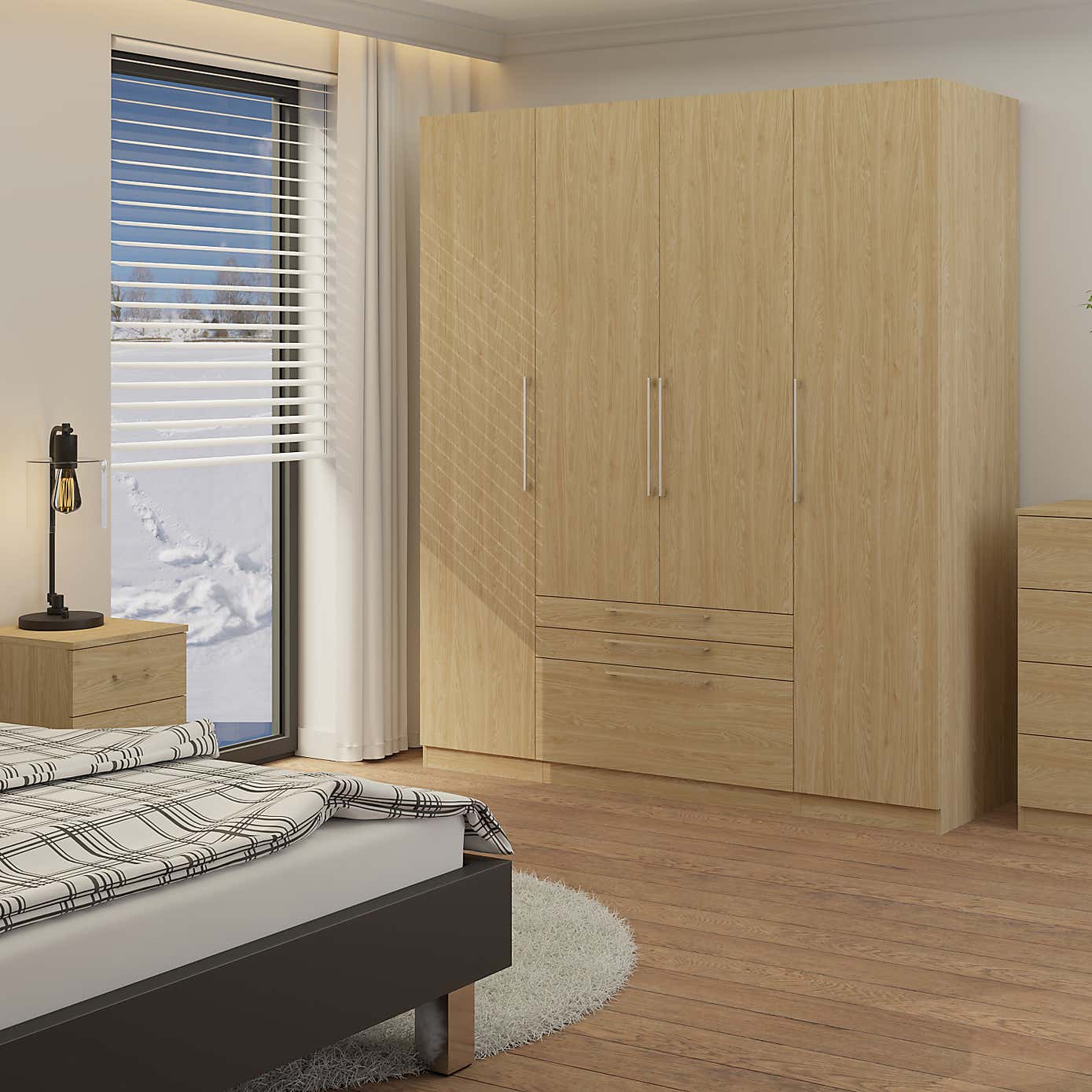 Foster 4 Door 3 Drawer Wardrobe