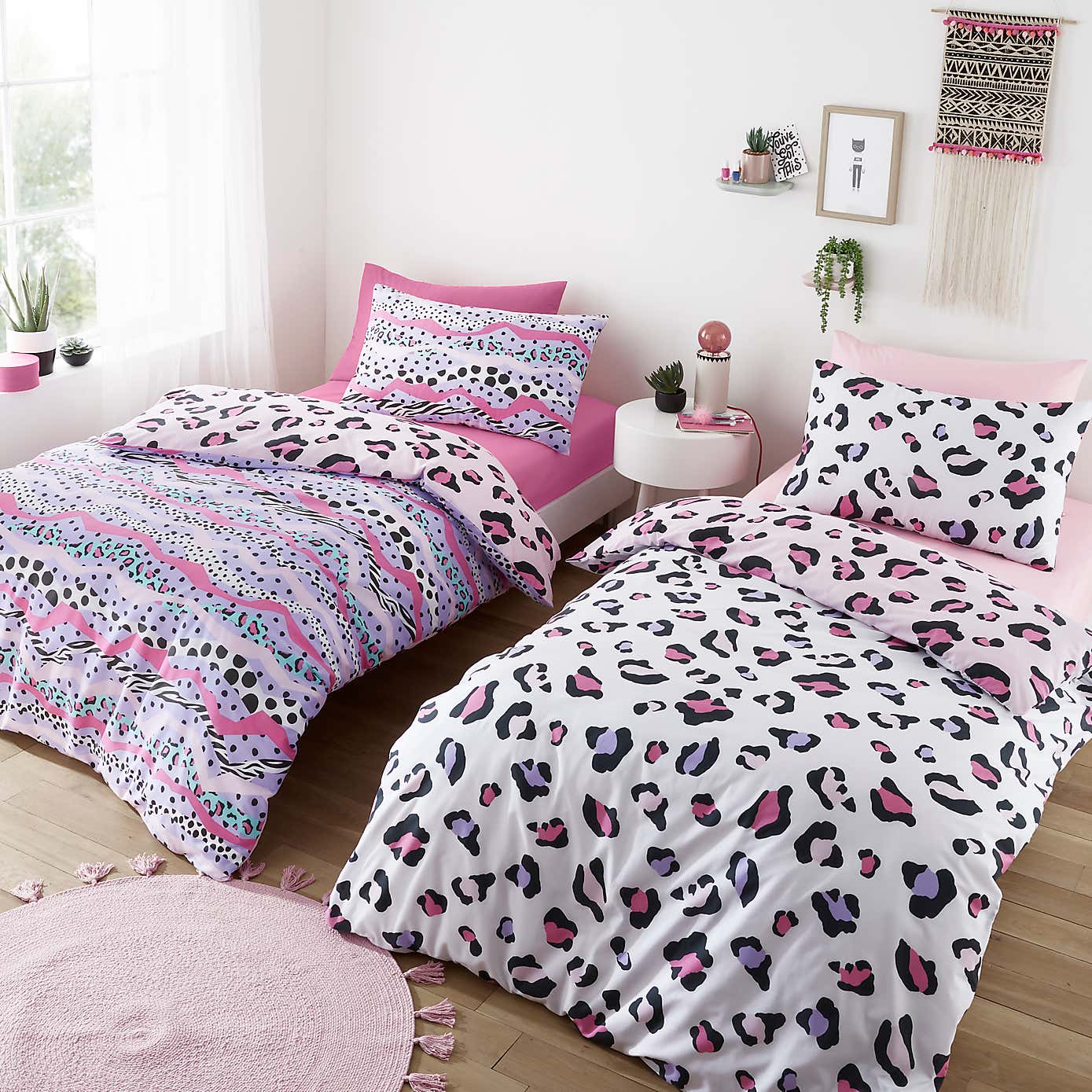 Pack of 2 Leopard Duvet Cover and Pillowcase Set