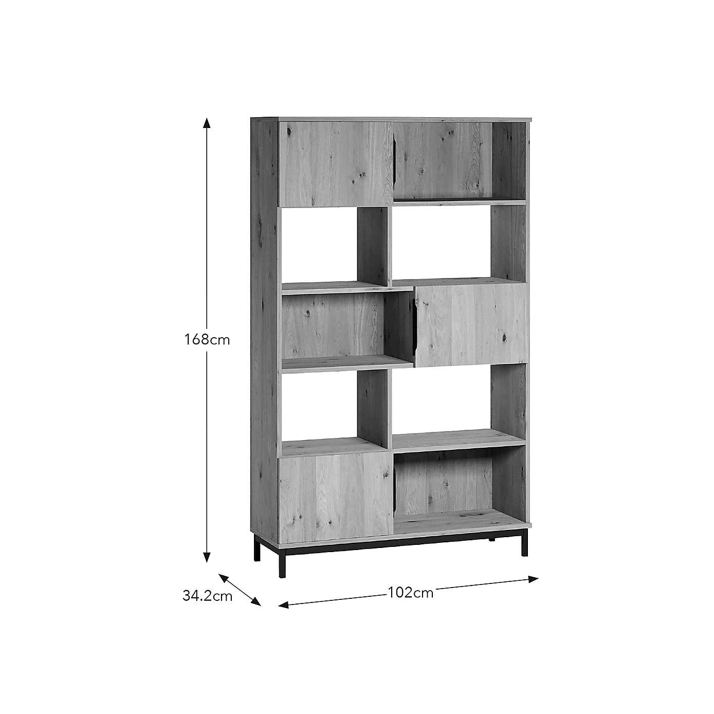 Reynolds Shelving Unit, Rustic Oak Effect  