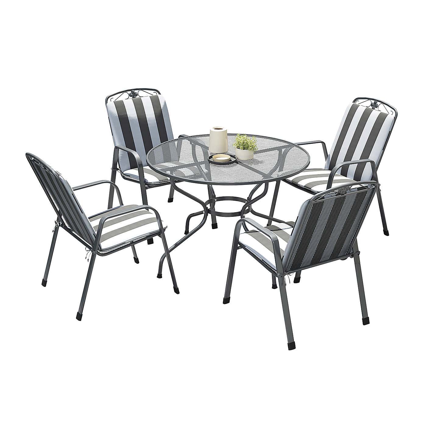 Pacific Lifestyle Savoy Round 4 Seater Dining Set with Cushions
