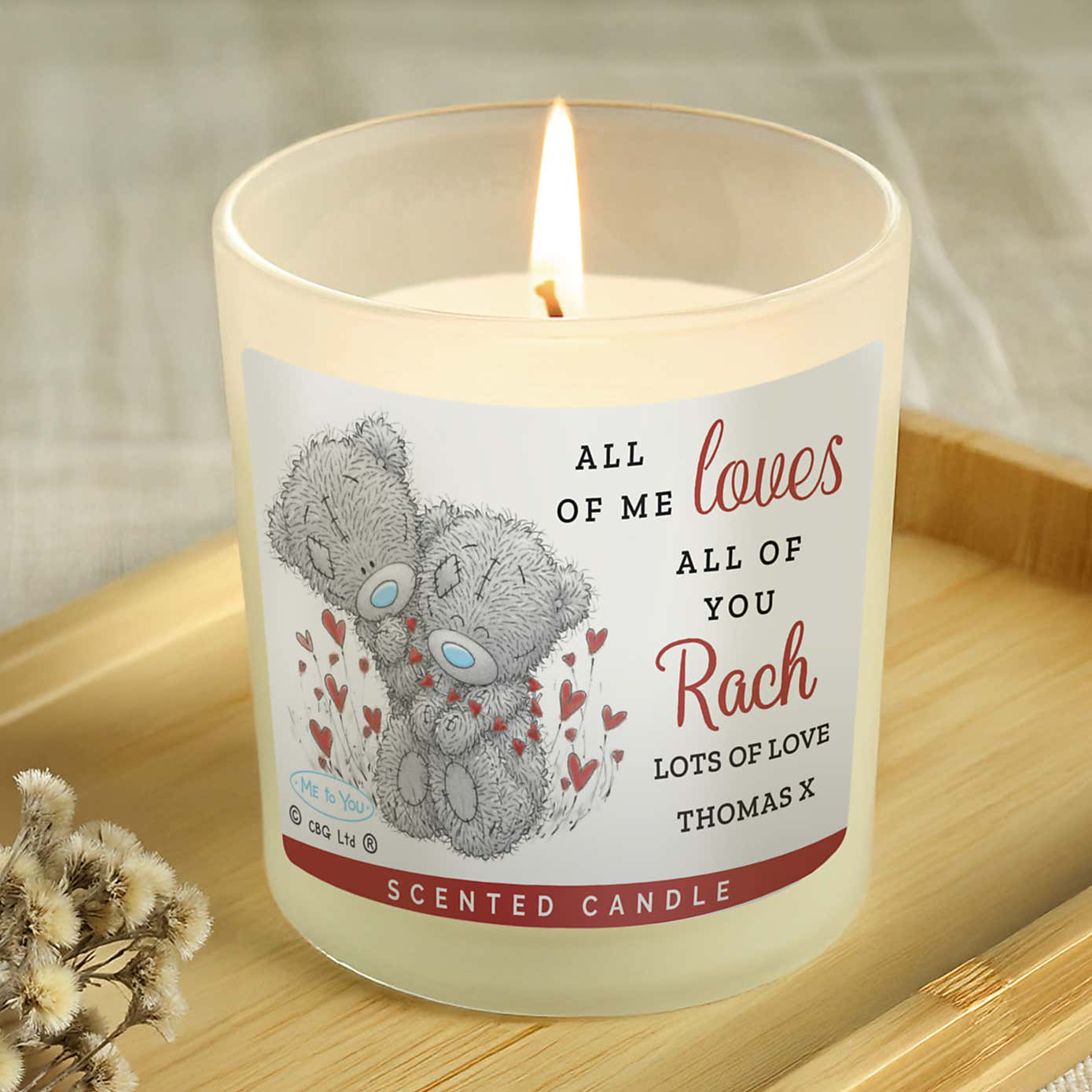 Personalised Me to You Valentine Scented Jar Candle