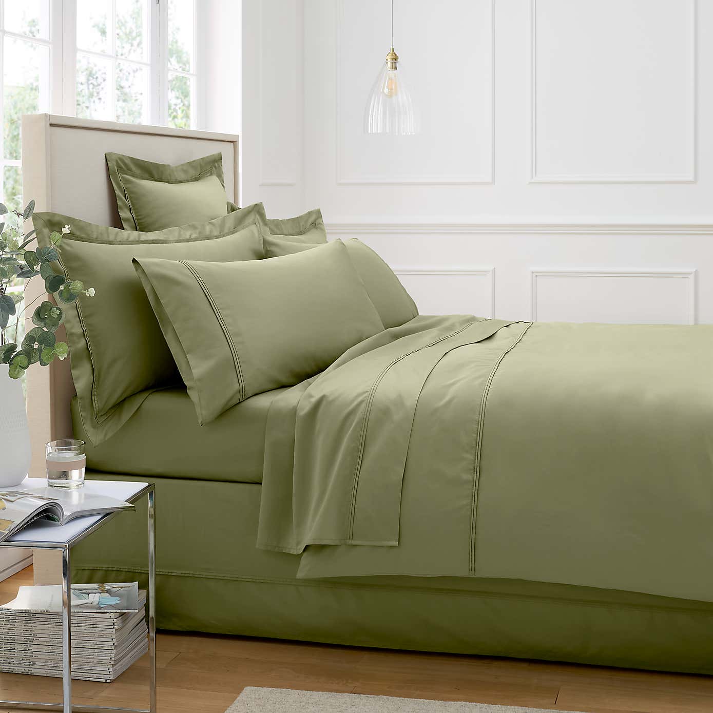 Dorma 500 Thread Count 100% Cotton Sateen Plain Flat Sheet