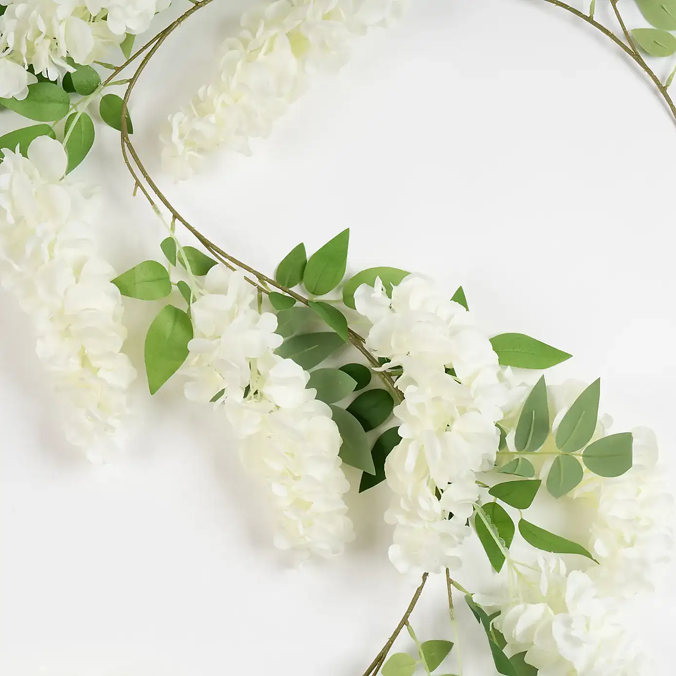 Artificial Premium White Wisteria Garland