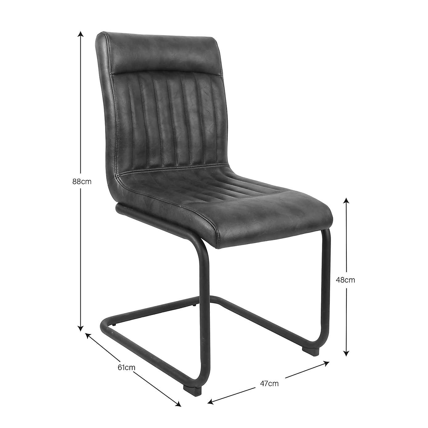 Set of 2 Felix Cantilever Dining Chairs, Faux Leather