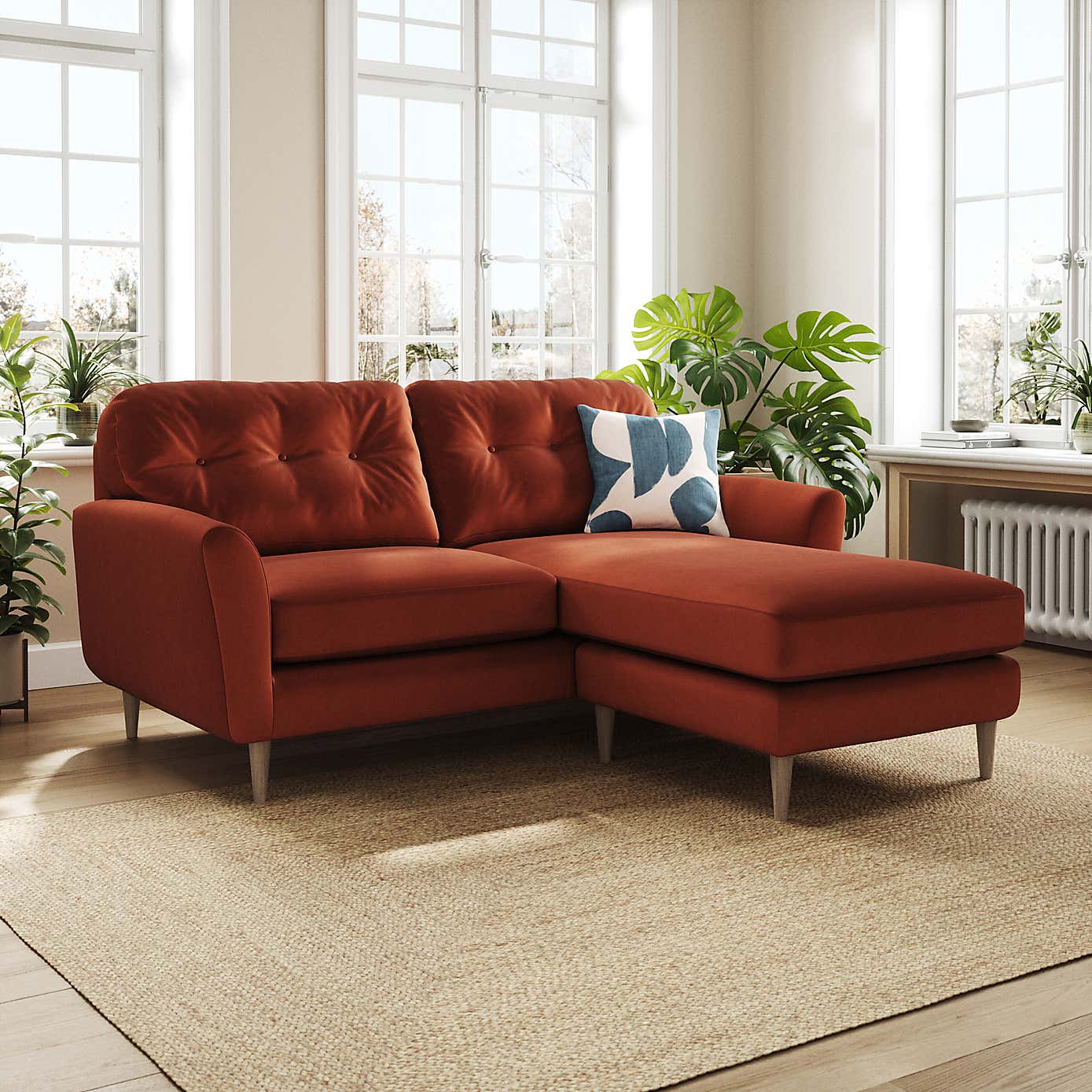 Sven Opulent Velvet Corner Chaise Sofa