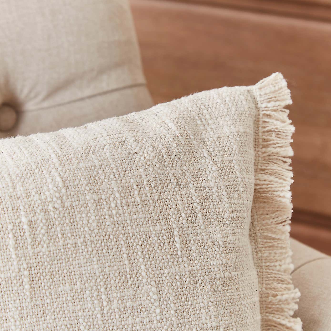 Woven Fringe Rectangular Cushion