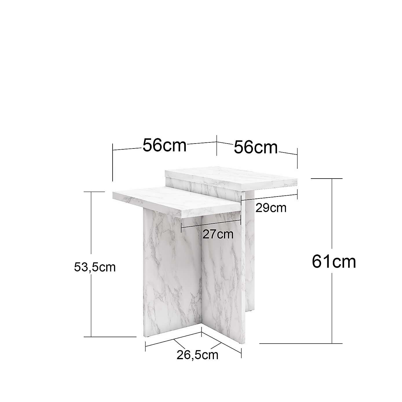 Brielle Side Table, Faux Marble