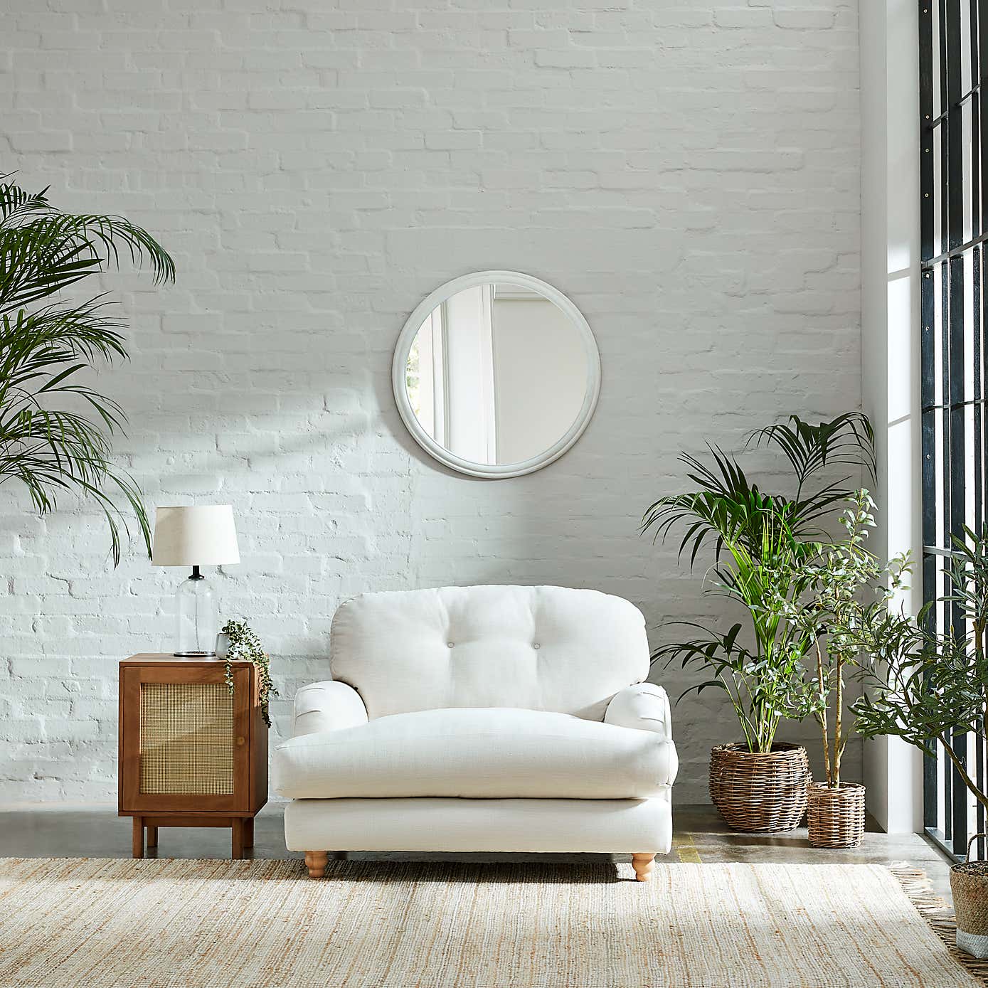 Martha Faux Linen Snuggle Chair