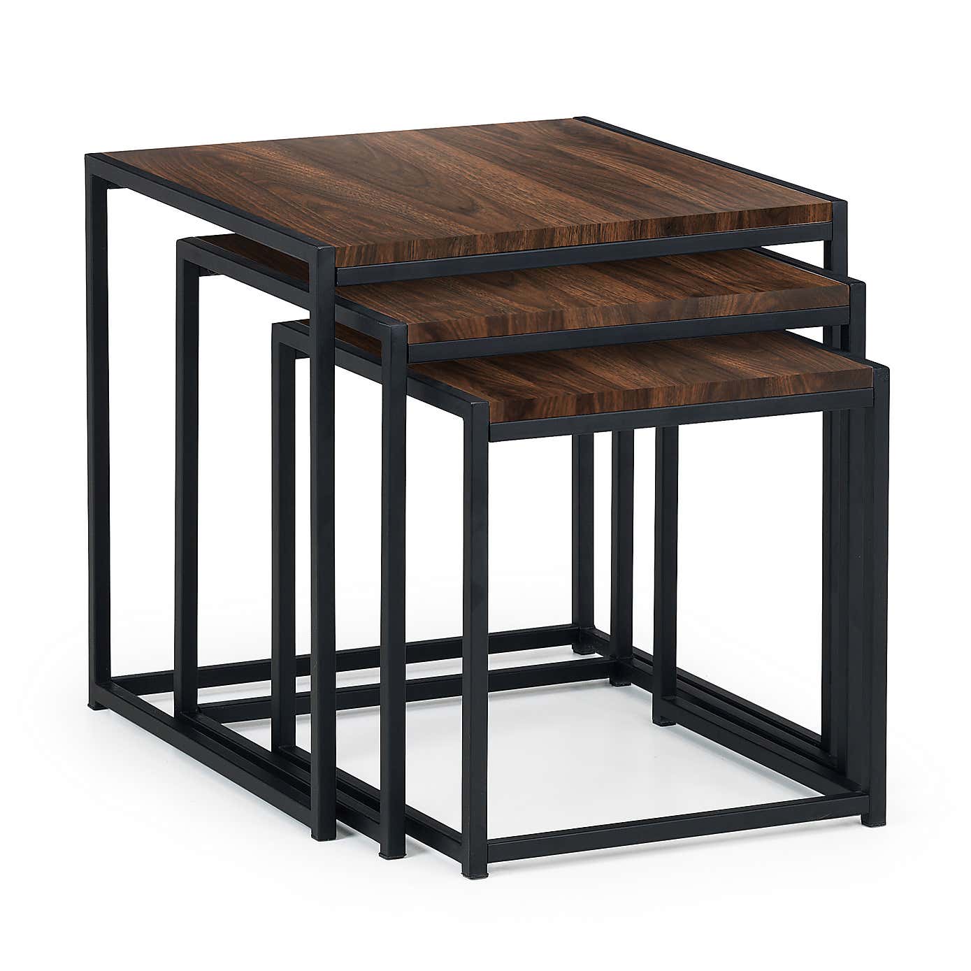 Tribeca Walnut Nest of 3 Tables