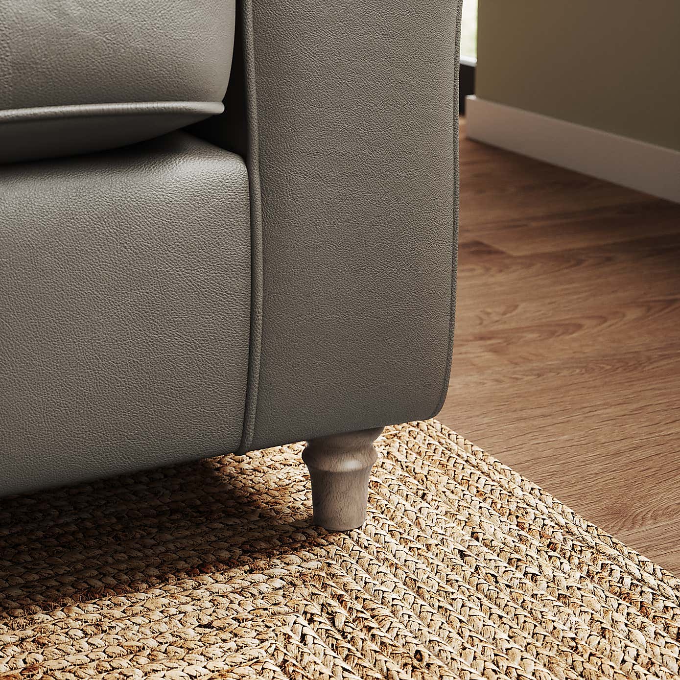 Flori Classic Leather 3 Seater Sofa