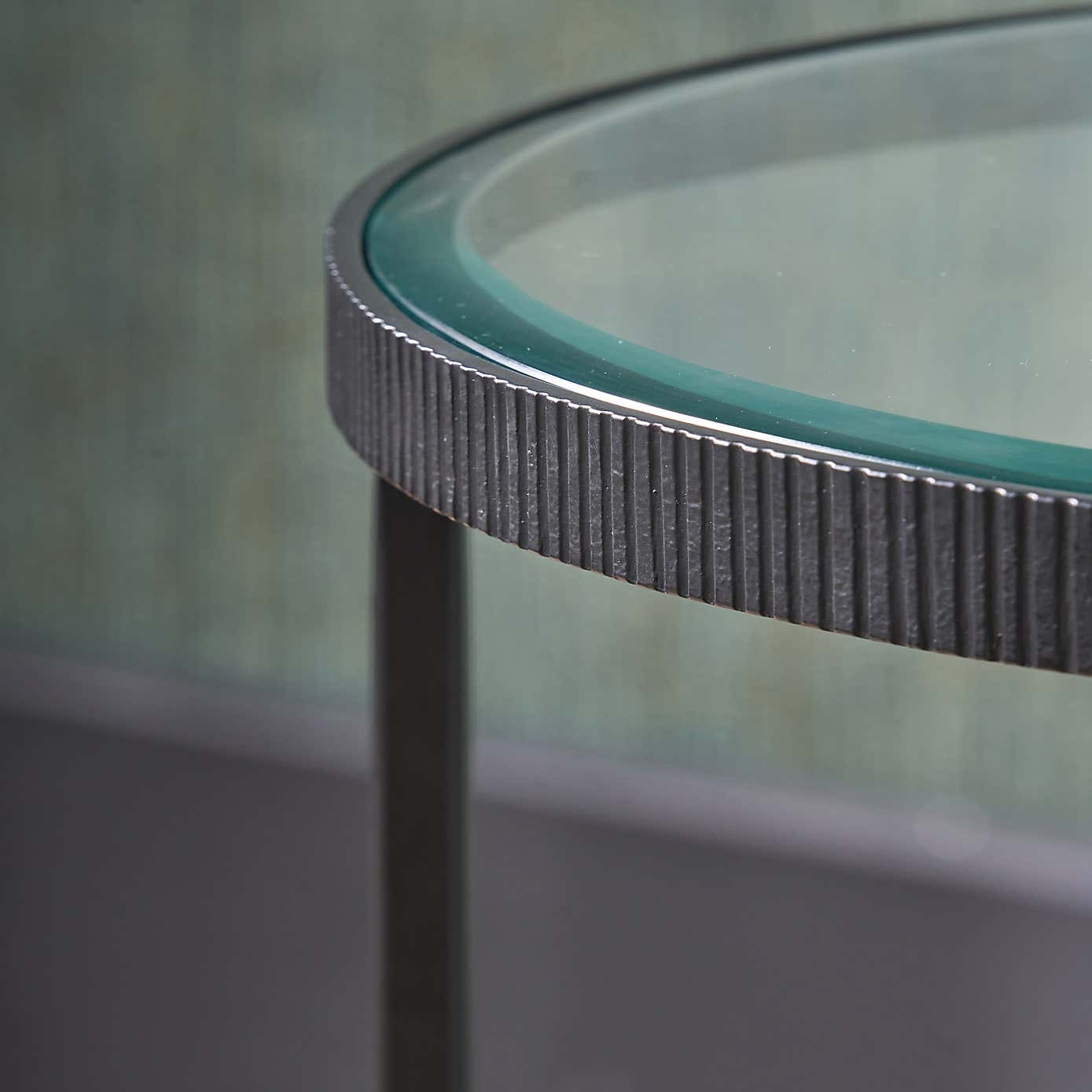 Marazzi Half Moon Side Tables, Bevelled Glass