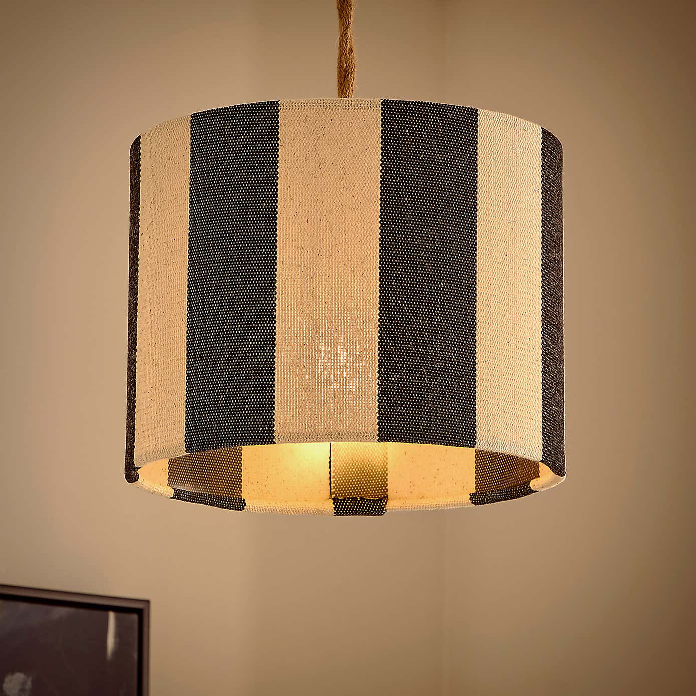 Beatrice Stripe Drum Lamp Shade