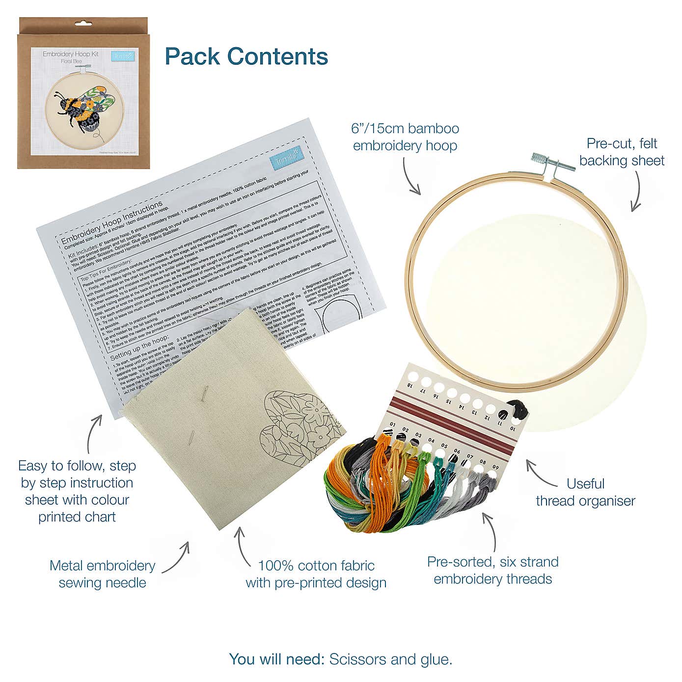 Embroidery Kit Floral Bee