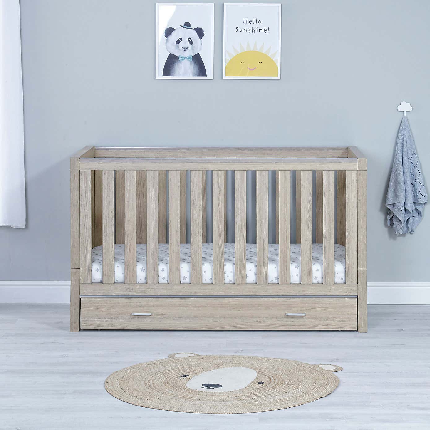Babymore Luno Cot Bed with Drawer