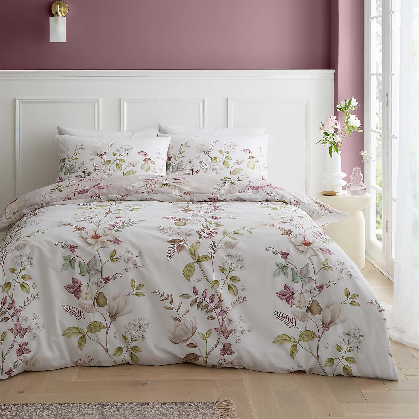 Bianca Francesca Floral Duvet Cover and Pillowcase Set