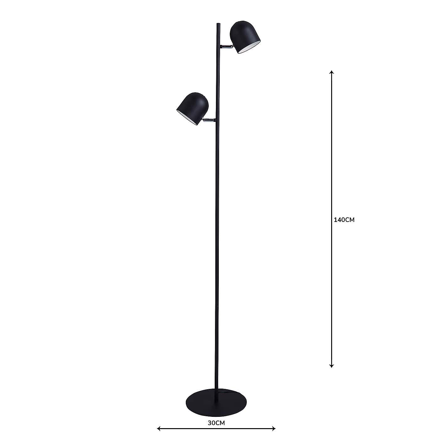 Harme 2 Light Black Touch Dimmable Floor Lamp