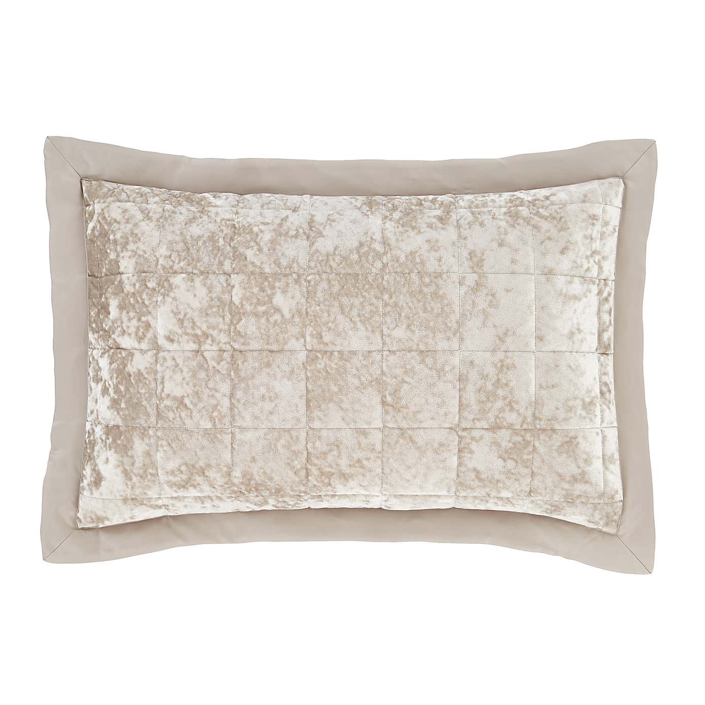 Catherine Lansfield Natural Crushed Velvet Pillowsham Pair