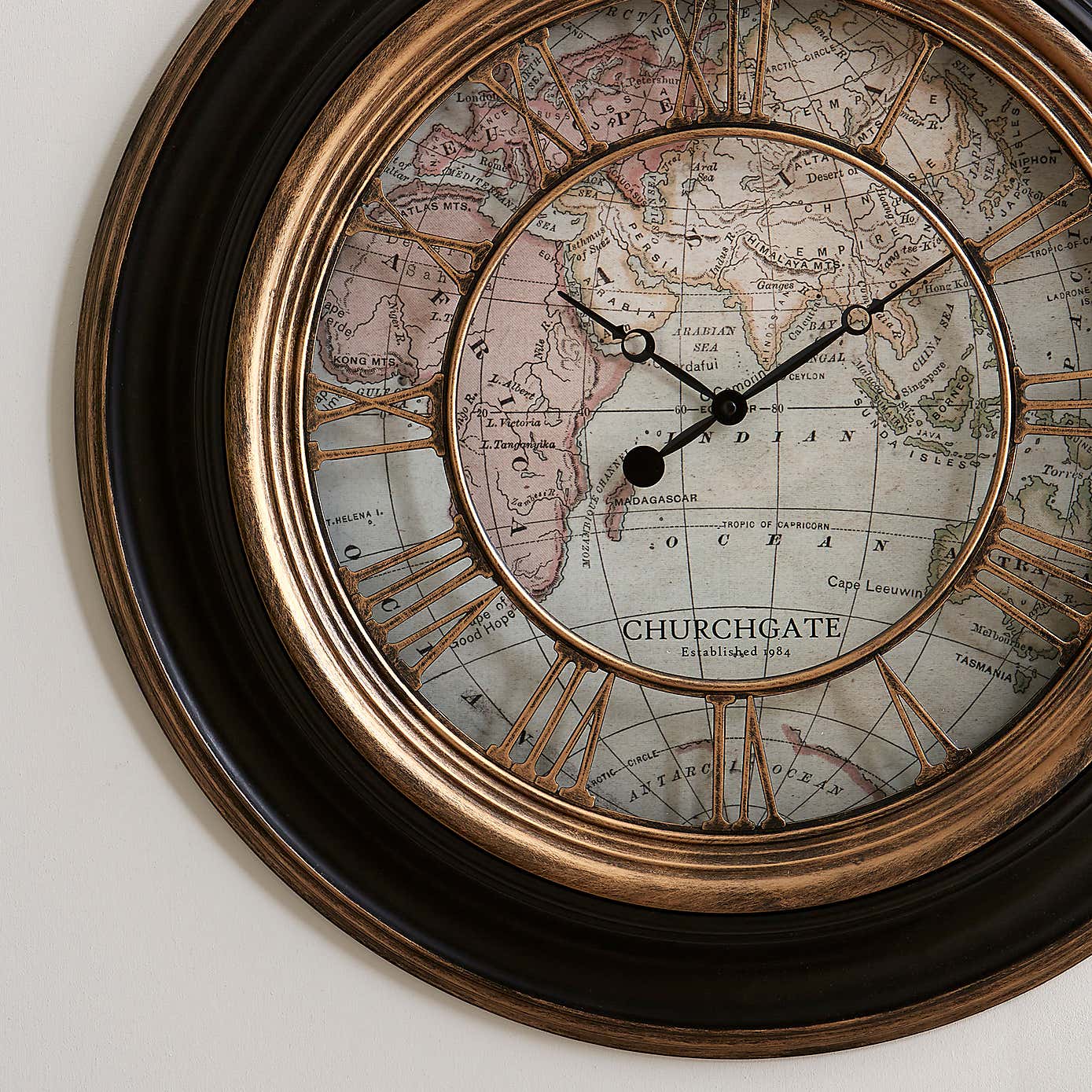 Antique Map Clock 55cm