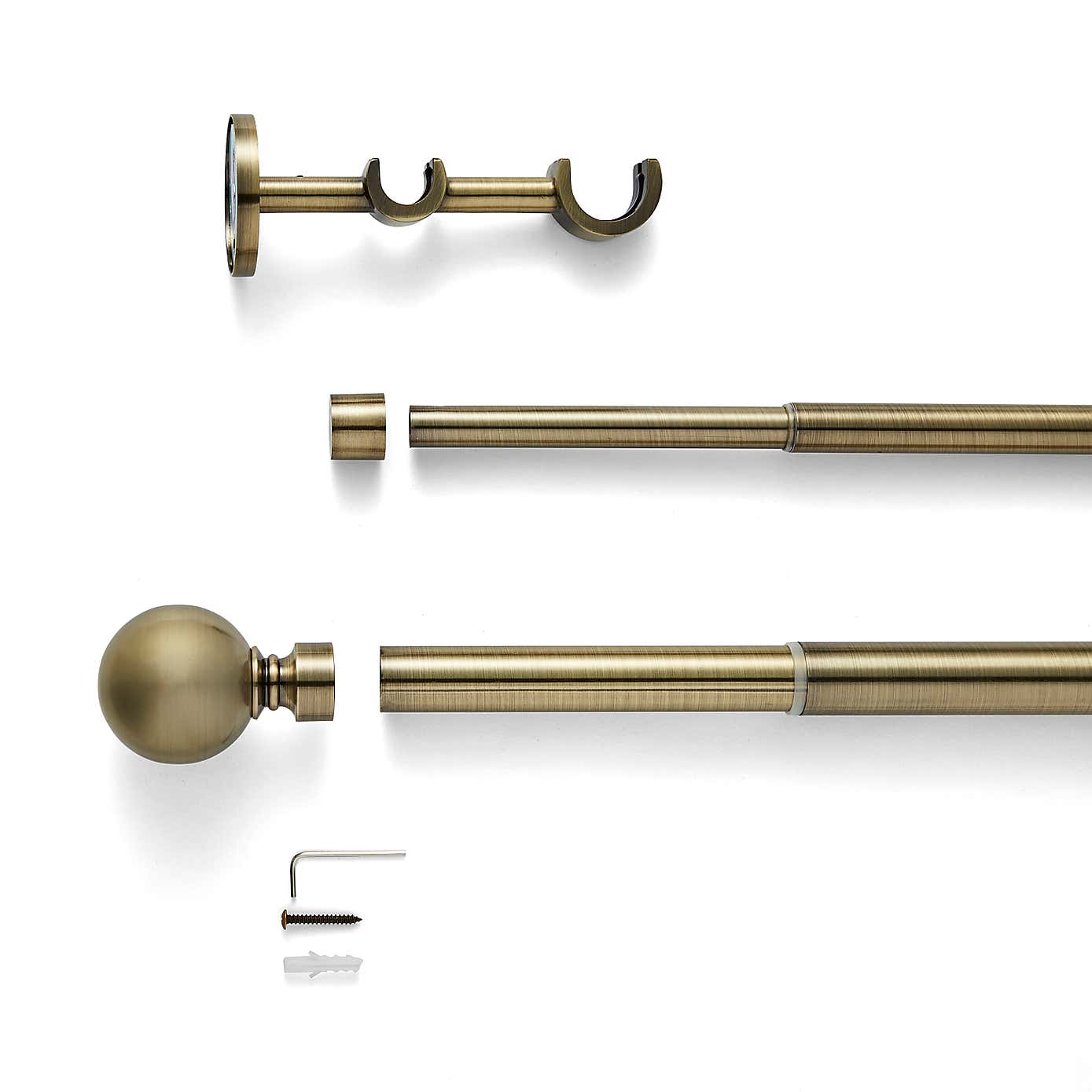 Ashton Double Layer Extendable Metal Curtain Pole