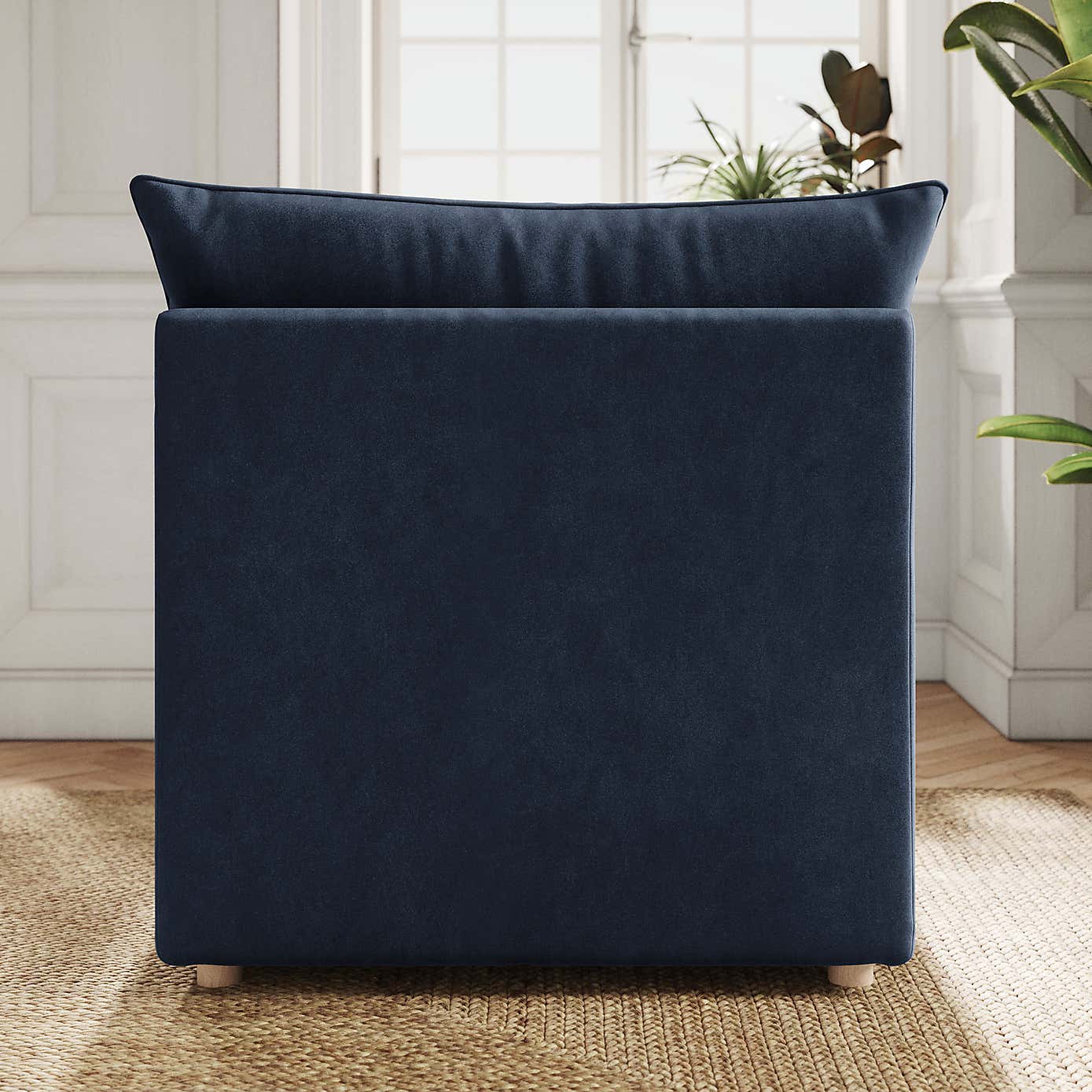 Full Circle Austin Cosy Velvet Modular Armless Sofa Piece